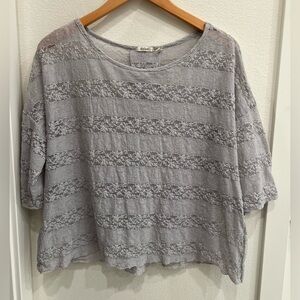 Dylan Gray Lace Striped Top